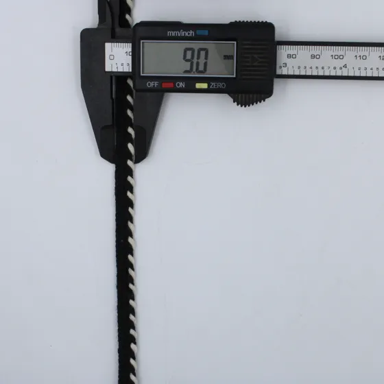 Black and White Piping Trim with Twisted Edge, 10 mm