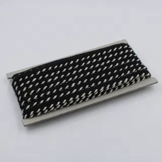 Black and White Piping Trim with Twisted Edge, 10 mm sample, design MT-12EF8779, view 2