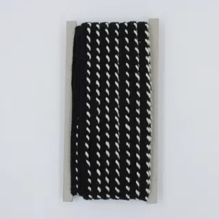 Black and White Piping Trim with Twisted Edge, 10 mm sample, design MT-12EF8779, view 3