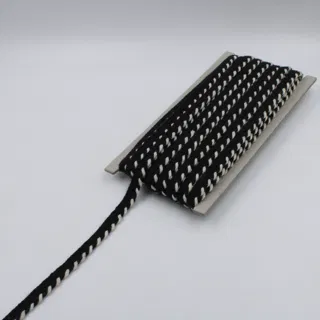 Black and White Piping Trim with Twisted Edge, 10 mm sample, design MT-12EF8779, view 4