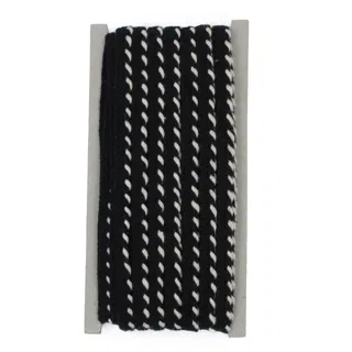 Black and White Piping Trim with Twisted Edge, 10 mm sample, design MT-12EF8779, view 6