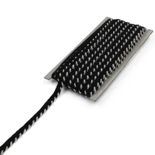 Black and White Piping Trim with Twisted Edge, 10 mm sample, design MT-12EF8779, view 7