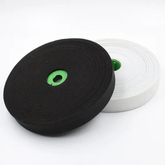 Black and White Woven Elastic, Pair of Rolls