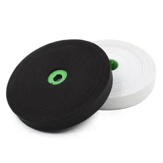 Black and White Woven Elastic, Pair of Rolls sample, design MT-90F780DE, view 13