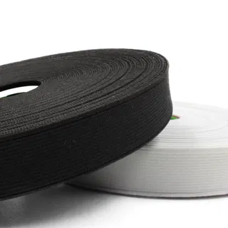 Black and White Woven Elastic, Pair of Rolls sample, design MT-90F780DE, view 14