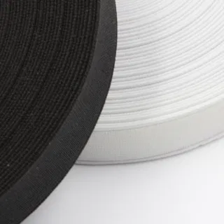 Black and White Woven Elastic, Pair of Rolls sample, design MT-90F780DE, view 3