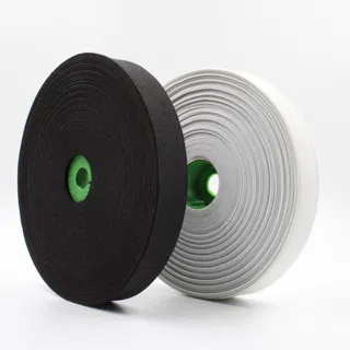 Black and White Woven Elastic, Pair of Rolls sample, design MT-90F780DE, view 4