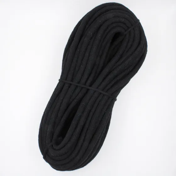 Black Braided Cord, Chunky Round Braid