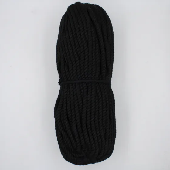 Black Macrame Cord, Chunky Twisted Rope