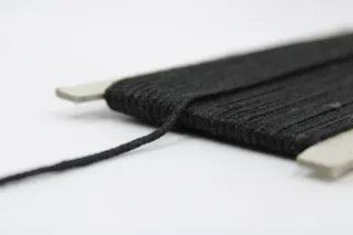 Black Narrow Braided Cord Trim sample, design MT-C3D58CE0, view 2