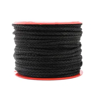 Matte Black Knitted Cord on a Red-Flanged Spool sample, design MT-9D7CD4F7-18, view 2