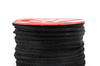 Matte Black Knitted Cord on a Red-Flanged Spool sample, design MT-9D7CD4F7-18, view 3