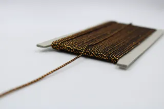 Black and Gold Metallic Braided Cord sample, design MT-437A5F56, view 3