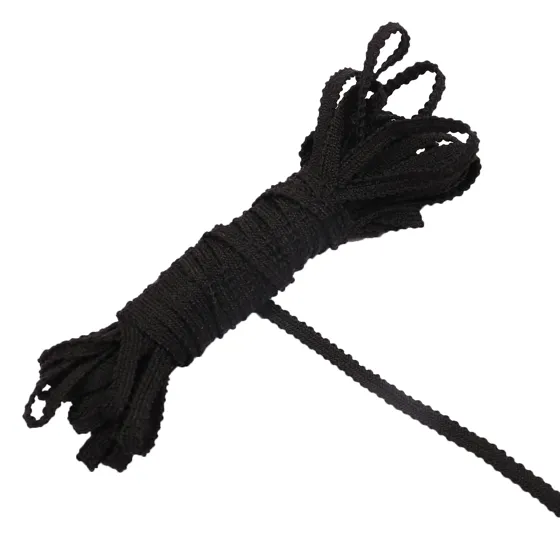 Black Braided Trim with Picot Edges