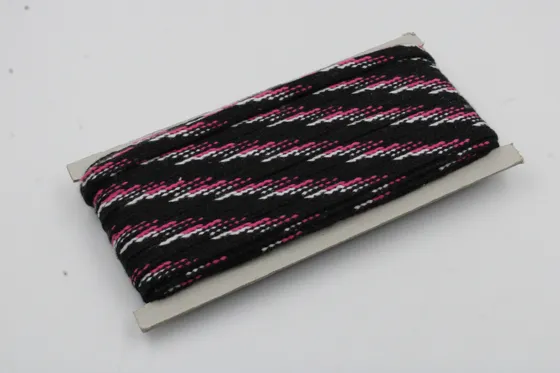 Black, Pink and White Flat Drawstring Cord