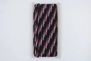 Black, Pink and White Flat Drawstring Cord sample, design MT-59208122, view 2