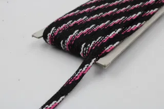 Black, Pink and White Flat Drawstring Cord sample, design MT-59208122, view 4