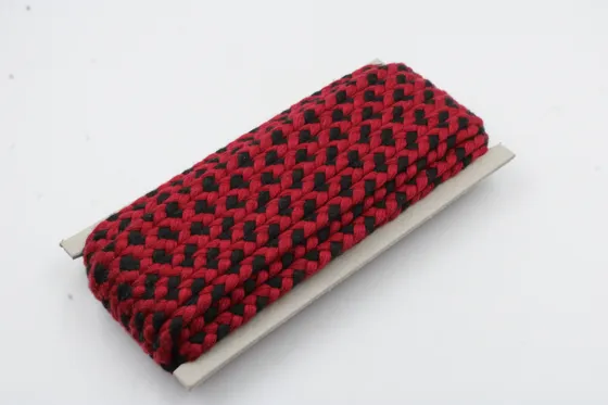 Black and Deep Red Checked Choti Braid