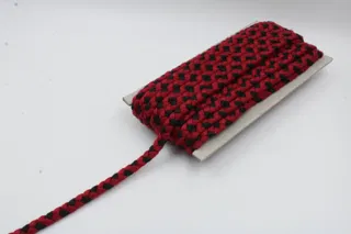 Black and Deep Red Checked Choti Braid sample, design MT-F6B831C4, view 3