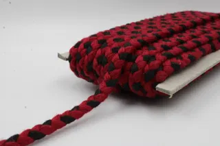 Black and Deep Red Checked Choti Braid sample, design MT-F6B831C4, view 4