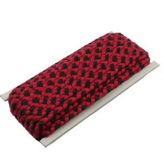Black and Deep Red Checked Choti Braid sample, design MT-F6B831C4, view 6