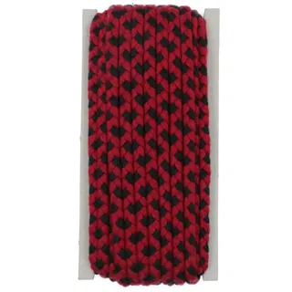 Black and Deep Red Checked Choti Braid sample, design MT-F6B831C4, view 7