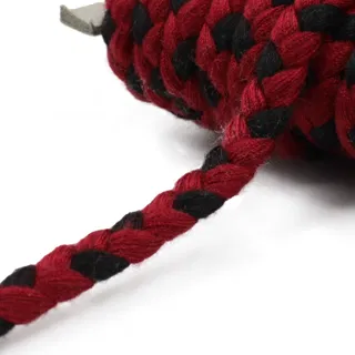 Black and Deep Red Checked Choti Braid sample, design MT-F6B831C4, view 8