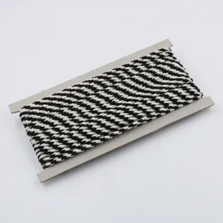 Black and White Braided Cord, Broad Spiral Bands sample, design MT-DE79BB87, view 2