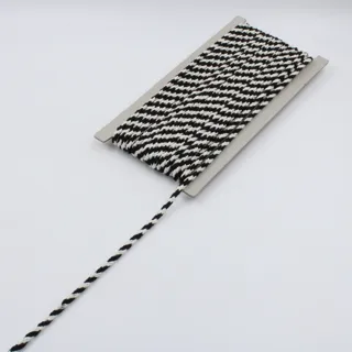 Black and White Braided Cord, Broad Spiral Bands sample, design MT-DE79BB87, view 4