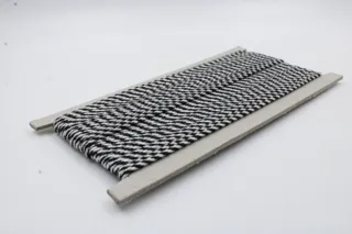 Black and White Braided Cord, Fine Diagonal Stripe sample, design MT-163E8703, view 2