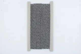 Black and White Braided Cord, Fine Diagonal Stripe sample, design MT-163E8703, view 3