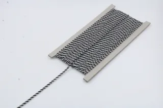 Black and White Braided Cord, Fine Diagonal Stripe sample, design MT-163E8703, view 4