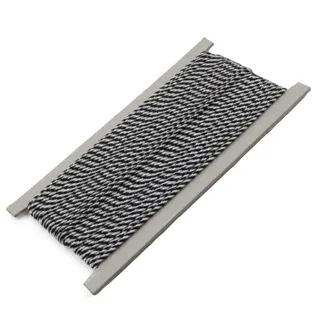 Black and White Braided Cord, Fine Diagonal Stripe sample, design MT-163E8703, view 7