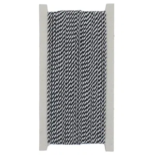 Black and White Braided Cord, Fine Diagonal Stripe sample, design MT-163E8703, view 8