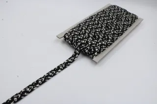 Black Flat Drawstring Cord with White Flecks sample, design MT-27FE29F4, view 3