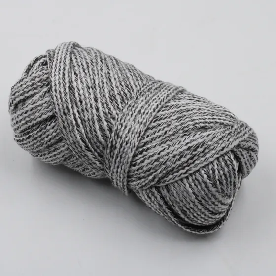 Black and White Marl Braided Drawstring Cord