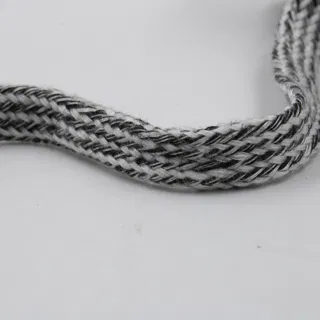 Black and White Marl Braided Drawstring Cord sample, design MT-77C1FC84, view 5