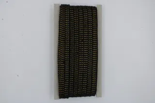 Black and Gold Metallic Flat Drawstring Cord sample, design MT-8C0EE914, view 2