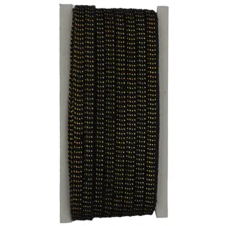 Black and Gold Metallic Flat Drawstring Cord sample, design MT-8C0EE914, view 7