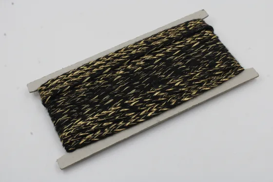 Black and Gold-Tone Metallic Choti Braid