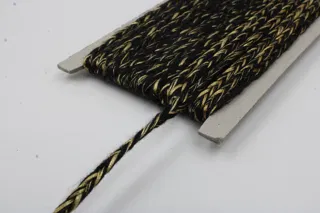 Black and Gold-Tone Metallic Choti Braid sample, design MT-5F7895EE, view 4