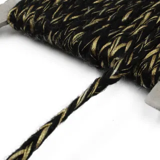 Black and Gold-Tone Metallic Choti Braid sample, design MT-5F7895EE, view 8