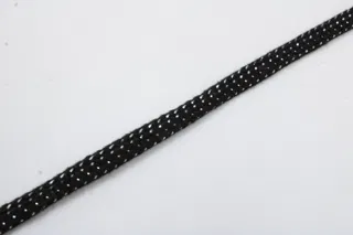 Black and Silver-White Metallic Flat Drawstring Cord sample, design MT-D872C527, view 5