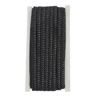 Black and Silver-White Metallic Flat Drawstring Cord sample, design MT-D872C527, view 8