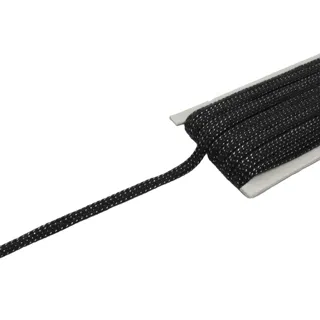 Black and Silver-White Metallic Flat Drawstring Cord sample, design MT-D872C527, view 9