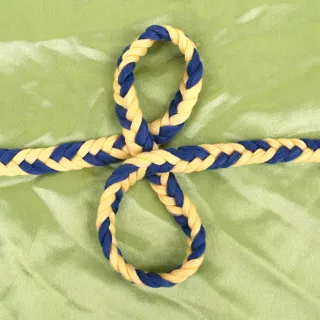 Royal Blue and Pale Yellow Chunky Choti Braid sample, design MT-A5F1F00E, view 4