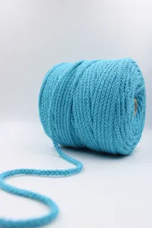 Bright Turquoise Blue Knitted Cord sample, design MT-139158DD, view 2