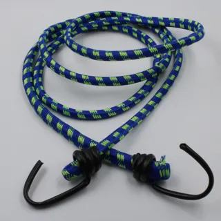 Royal Blue and Lime Green Bungee Shock Cord with Hooks sample, design MT-BDA38CFD, view 2