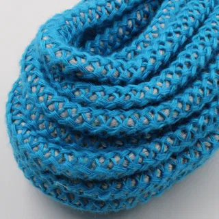 Turquoise Blue Mesh Covered Cord with Grey Core sample, design MT-F3EB91F5, view 2