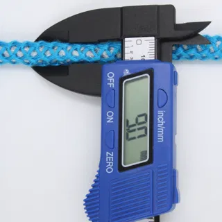 Turquoise Blue Mesh Covered Cord with Grey Core sample, design MT-F3EB91F5, view 5